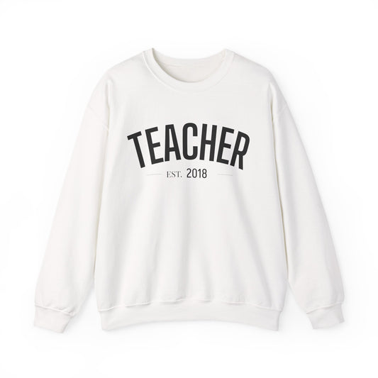 Personalized Teacher EST. Year Crewneck | Custom Teacher Sweatshirt
