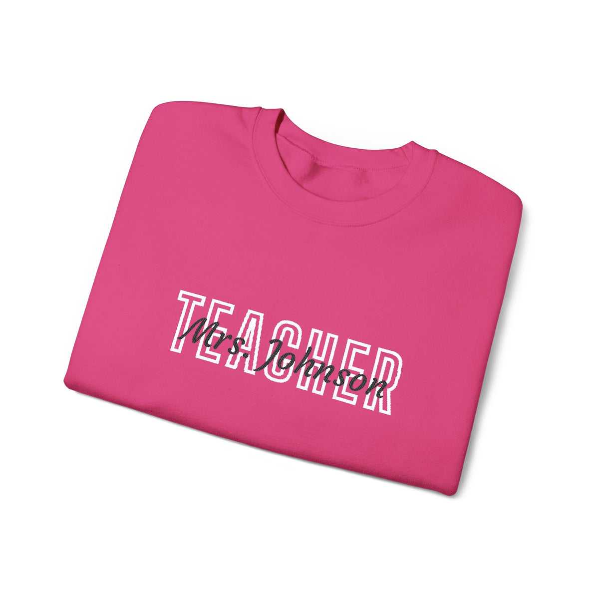 Personalized TEACHER Collegiate Crewneck | Custom Name Embroidered Sweatshirt