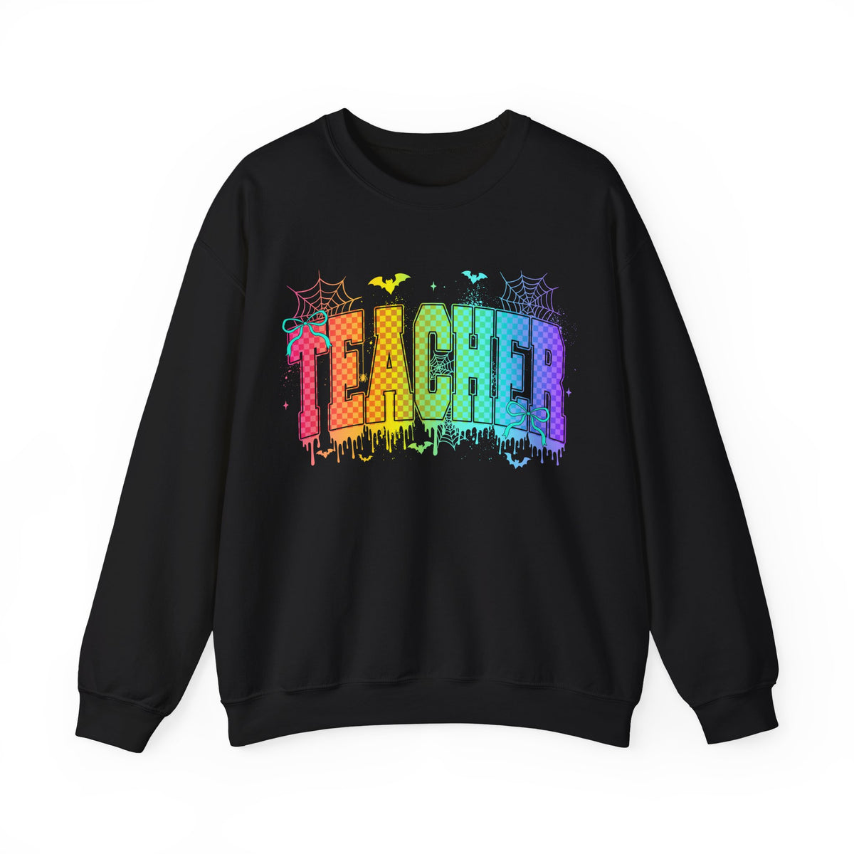 Teacher Rainbow Halloween Crewneck Sweatshirt