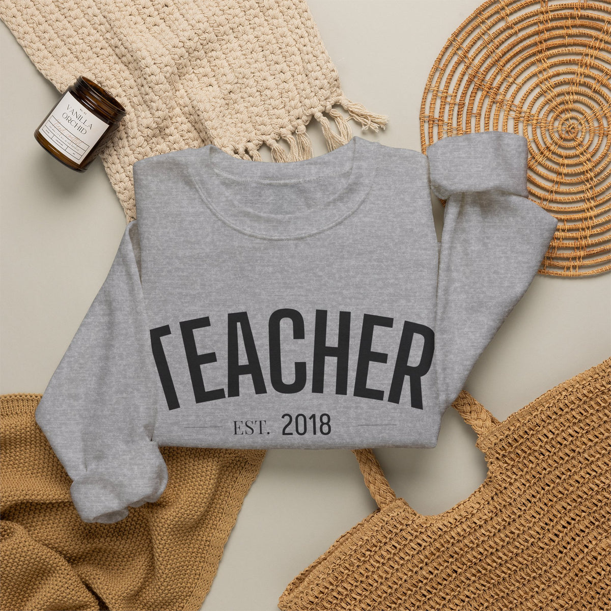 Personalized Teacher EST. Year Crewneck | Custom Teacher Sweatshirt