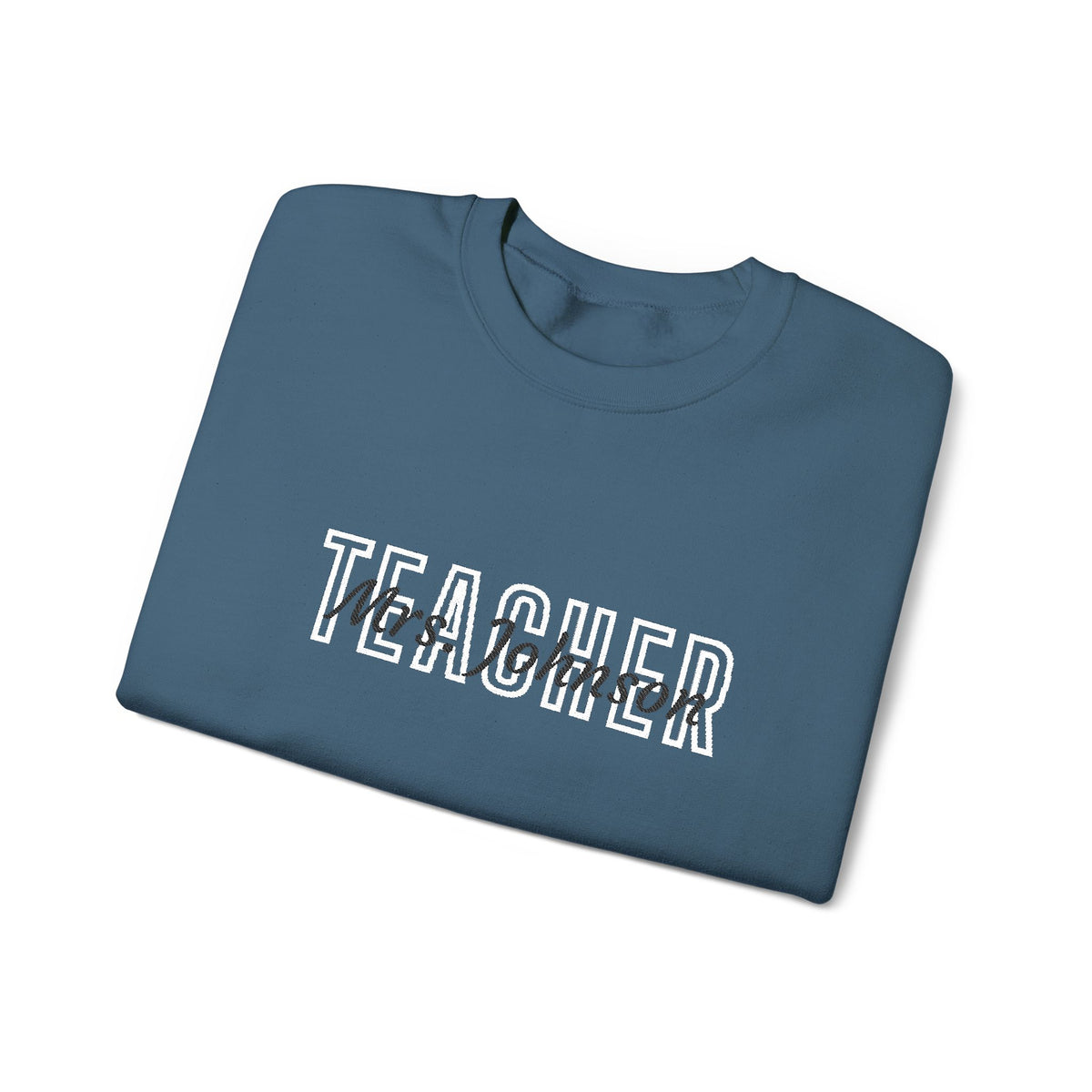 Personalized TEACHER Collegiate Crewneck | Custom Name Embroidered Sweatshirt