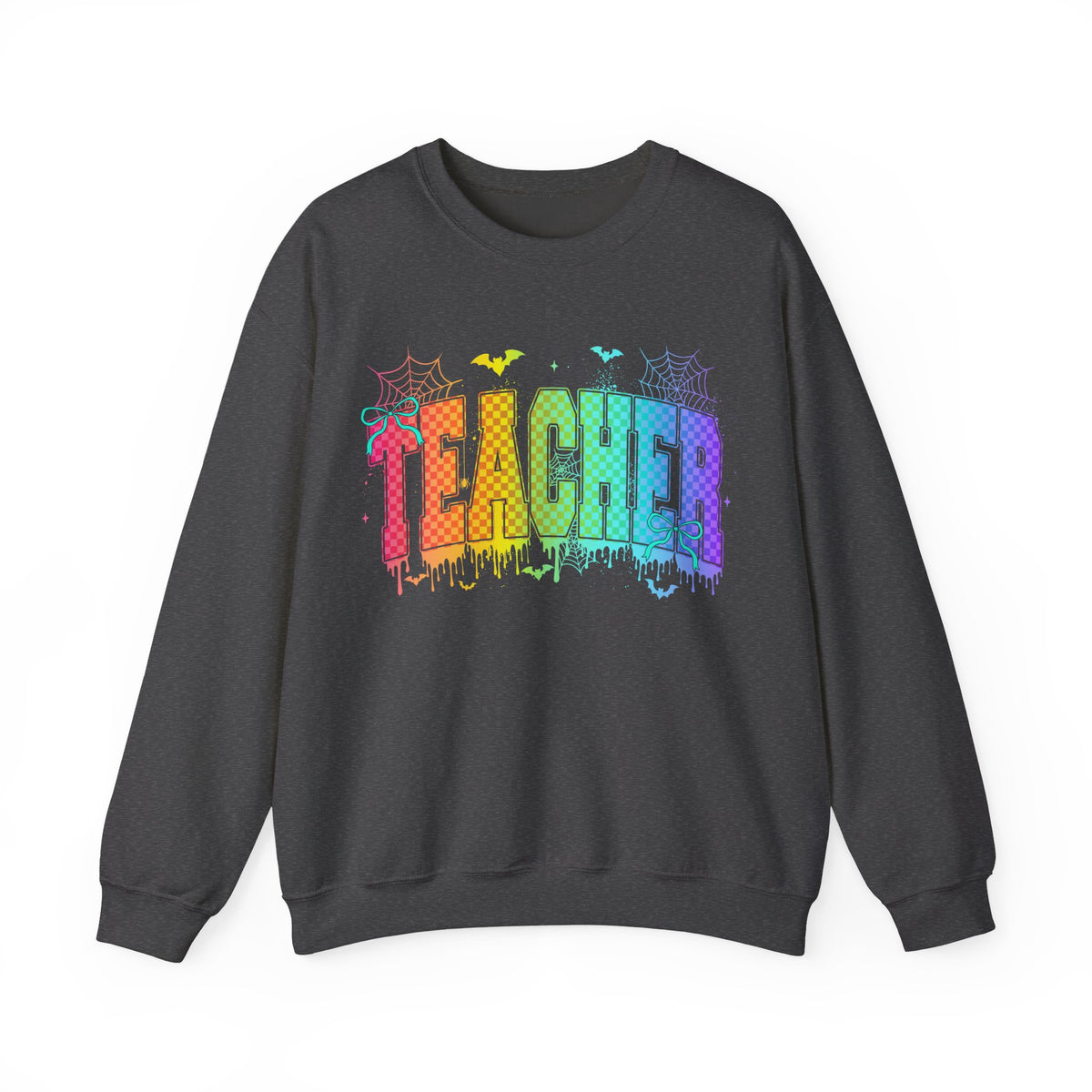 Teacher Rainbow Halloween Crewneck Sweatshirt
