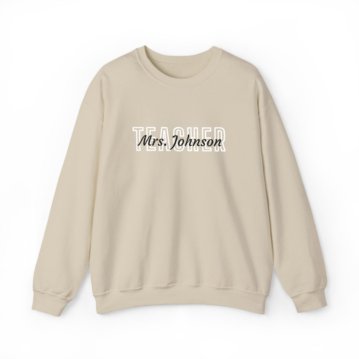 Personalized TEACHER Collegiate Crewneck | Custom Name Embroidered Sweatshirt