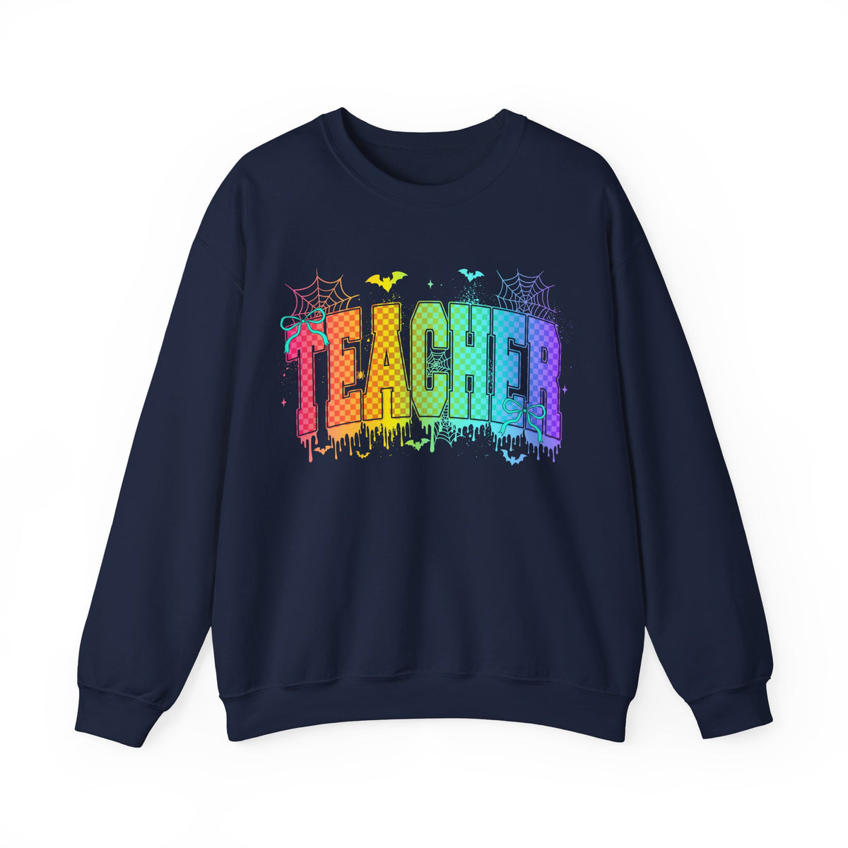 Teacher Rainbow Halloween Crewneck Sweatshirt