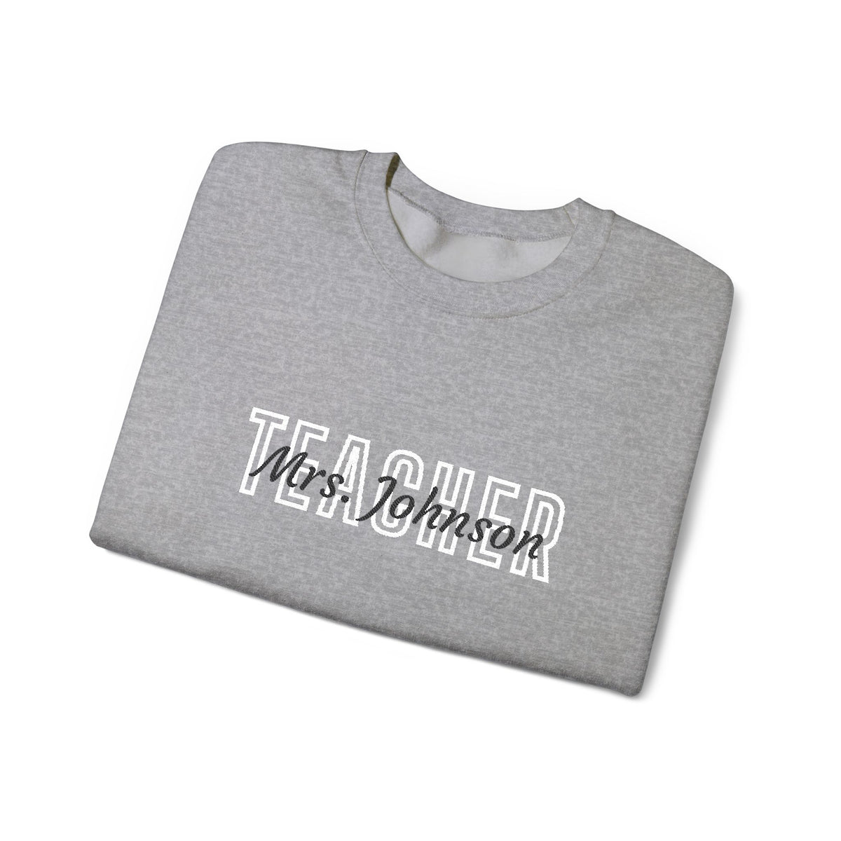 Personalized TEACHER Collegiate Crewneck | Custom Name Embroidered Sweatshirt