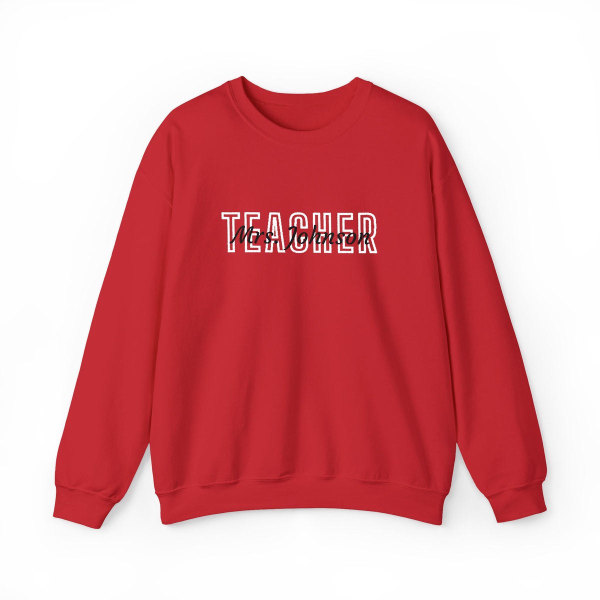 Personalized TEACHER Collegiate Crewneck | Custom Name Embroidered Sweatshirt