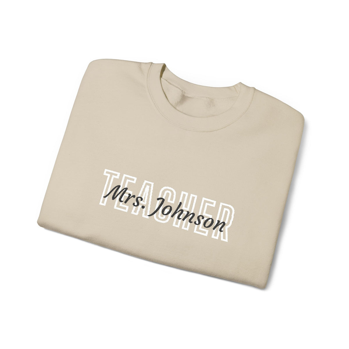 Personalized TEACHER Collegiate Crewneck | Custom Name Embroidered Sweatshirt