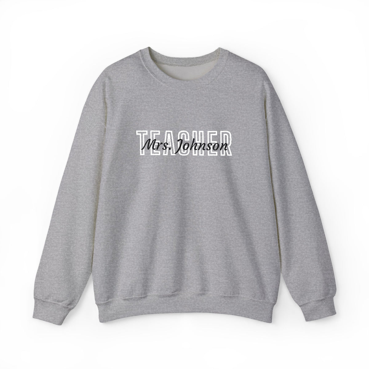 Personalized TEACHER Collegiate Crewneck | Custom Name Embroidered Sweatshirt