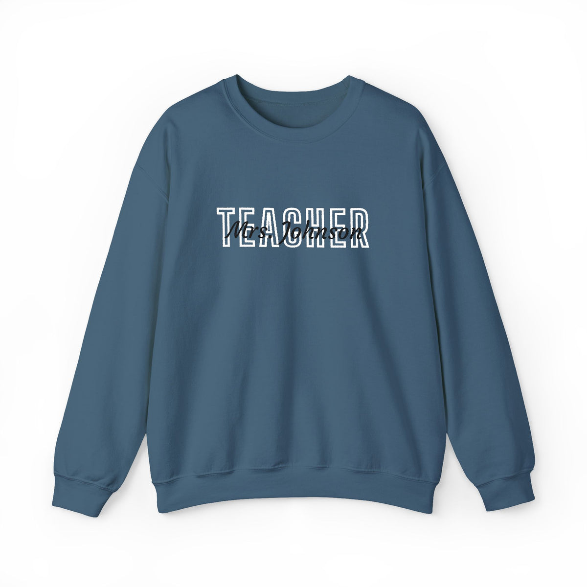 Personalized TEACHER Collegiate Crewneck | Custom Name Embroidered Sweatshirt