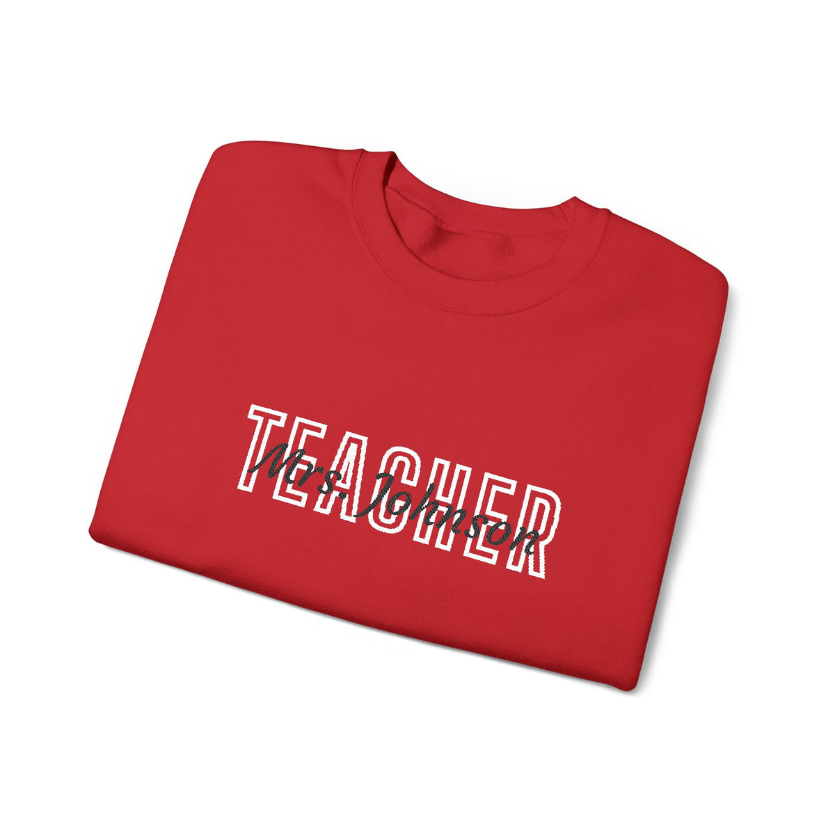 Personalized TEACHER Collegiate Crewneck | Custom Name Embroidered Sweatshirt
